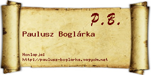 Paulusz Boglárka névjegykártya