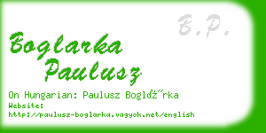 boglarka paulusz business card